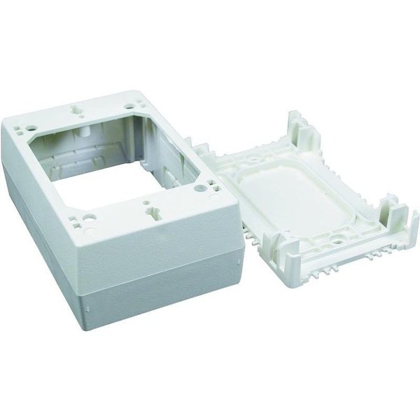 Legrand Wiremold NM Outlet Box, 0 Knockout, Plastic, Ivory, Wall Mounting NM35